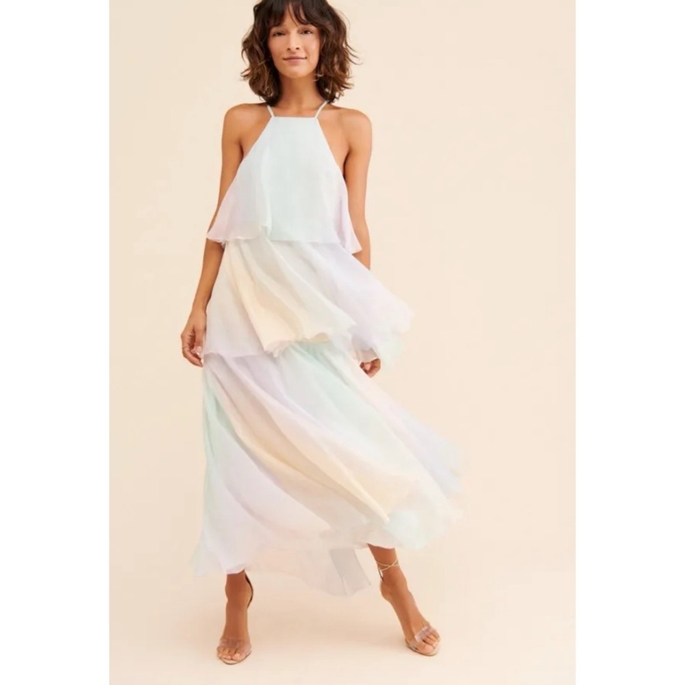 Free People OPT Elena Pastel Tiered Maxi Dress - Picture 3 of 8